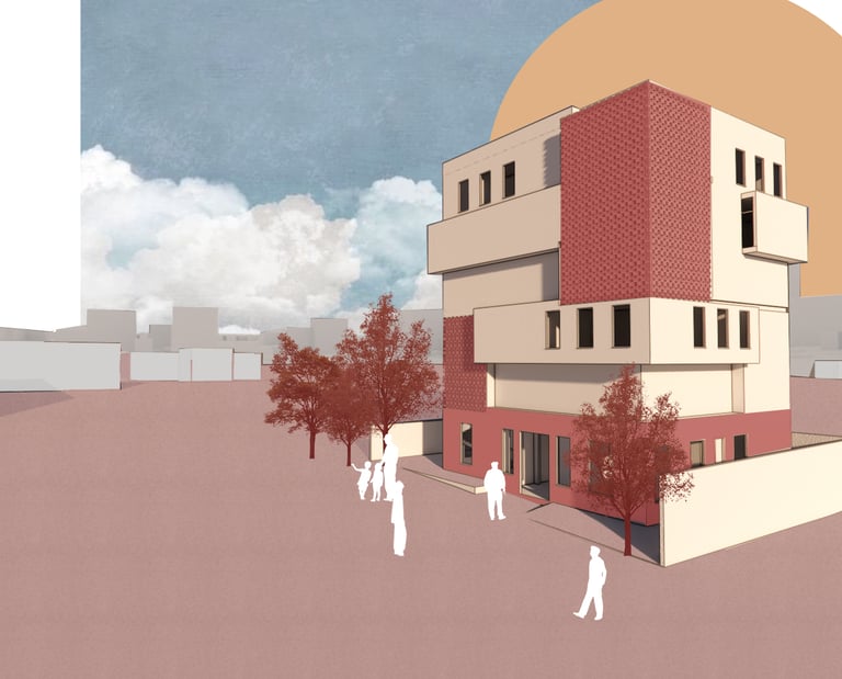 Boceto de exploración de materiales y color