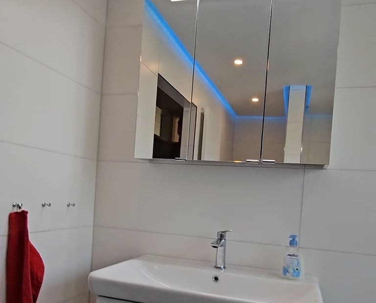 Freinsheim barrierefreies duschen bad sanierung LED elektrik wohnung waschbecken licht spotlight