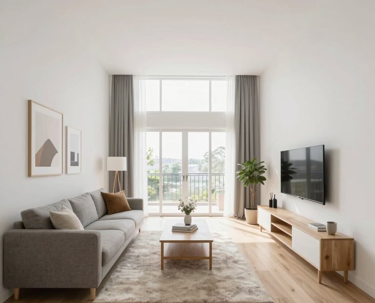 Modern office lobby with interactive 360-degree virtual tour interface displayed on a sleek tablet.