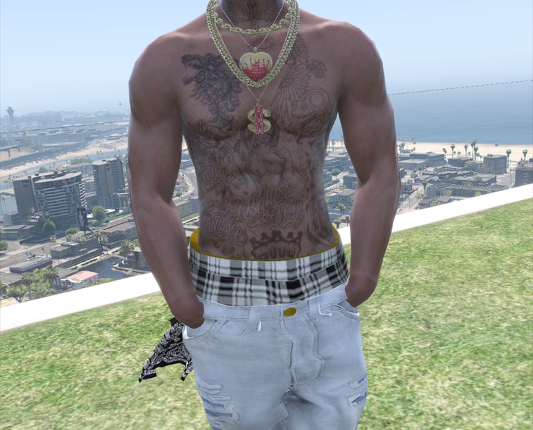 a man with a shirtless shirt and a hat