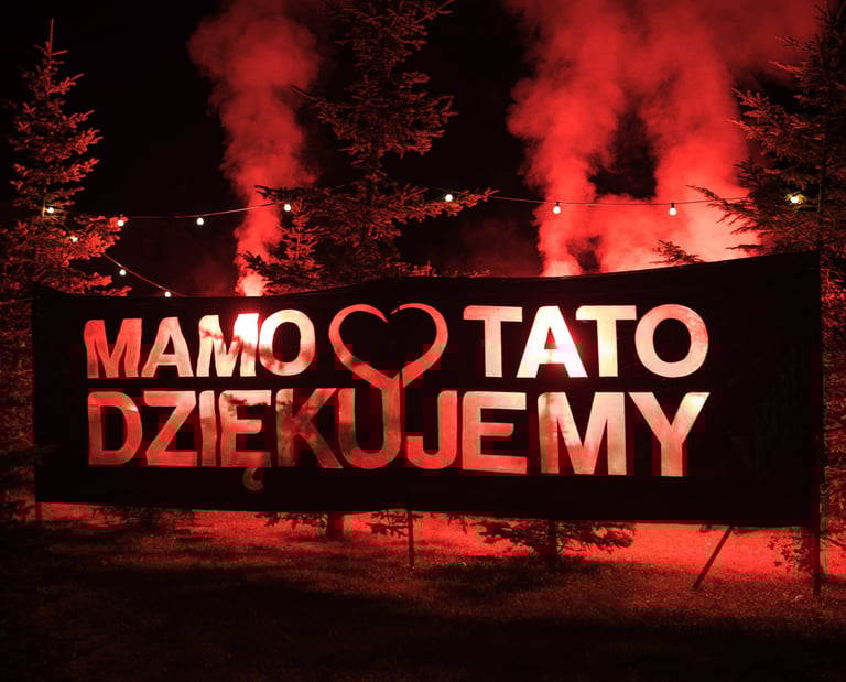 baner mamo tato dzękujemy pirotechnika