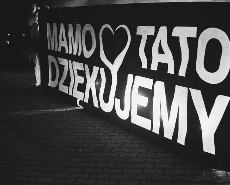 Nowoczesne podziękowania dla rodziców atrakcje na wesele pirotechnika baner