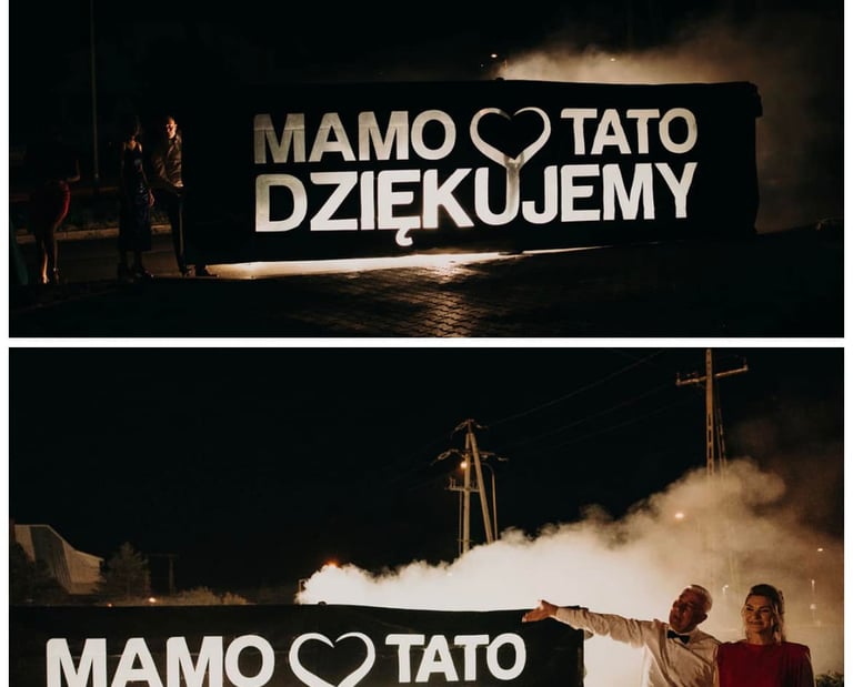 Nowoczesne podziękowania dla rodziców mamo tato dziękujemy folia