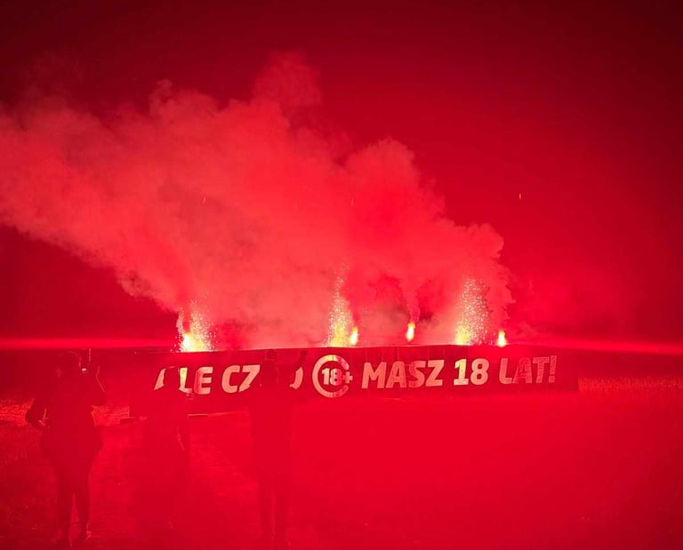 baner na osiemnastke prezent na 18 urodziny pirotechnika