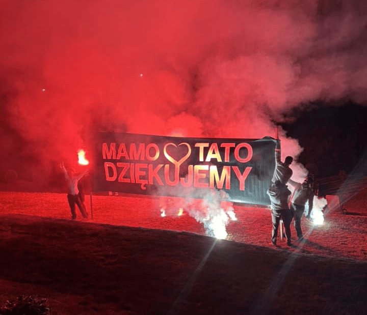 mamo tato dziękujemy podświetlany napis na wesele