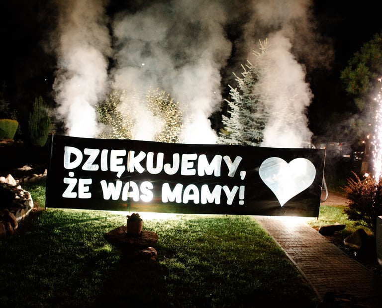 pirobaner na ślub dziękujemy ze was mamy