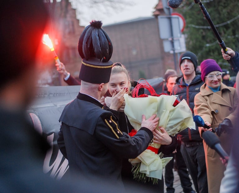 baner na zaręczyny z pirotechniką i fajerwerkami