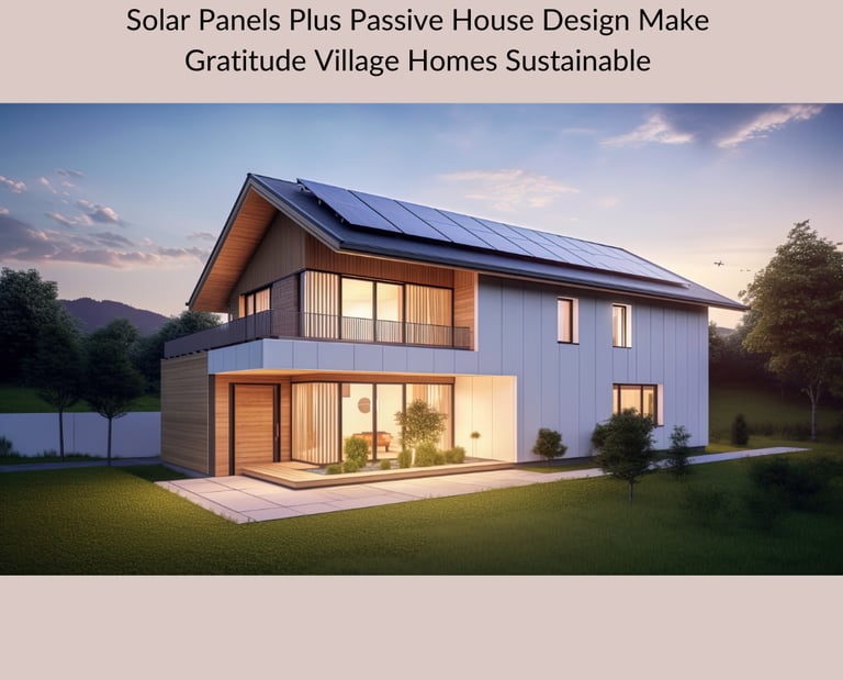 A mock up of a passive house with solar panels on the roof.