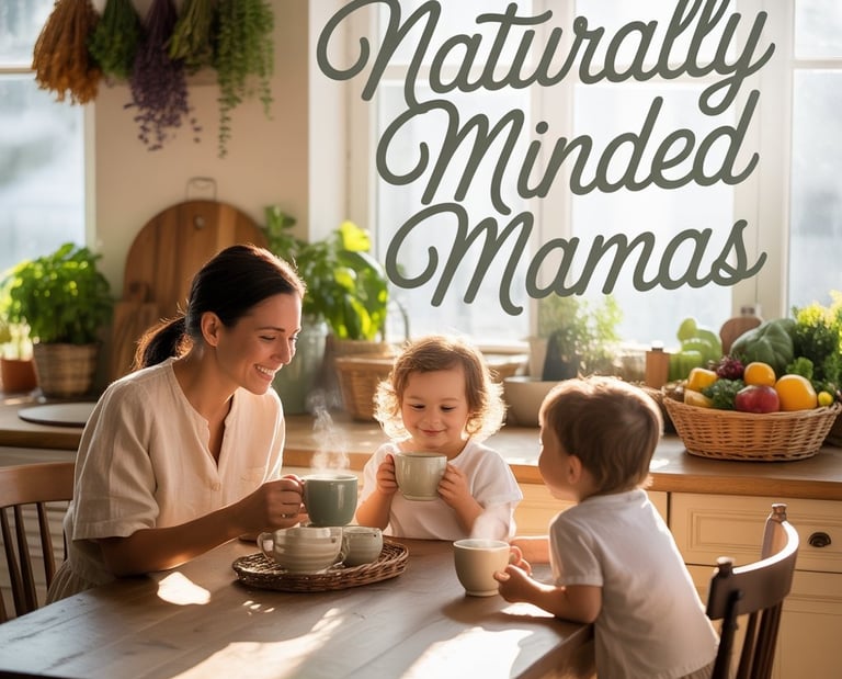 a woman and two children sitting at a table