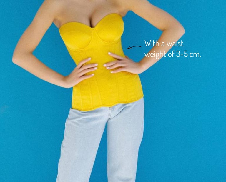 Yellow Satin Corset – Waist Trainer Overbust with Steel Bones | Demiano