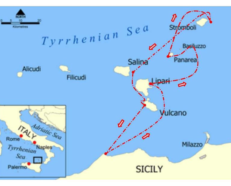 Route Äolische Inseln