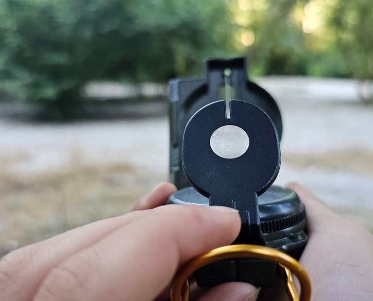 a person holding a compass