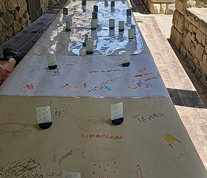 a table with a game on it subbuteo style