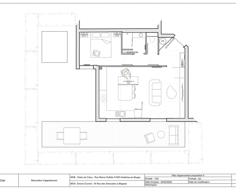 plan 2D agencement du projet blagnac