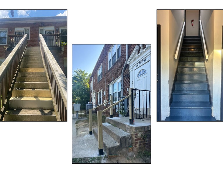 renovated stairs on an apartment building