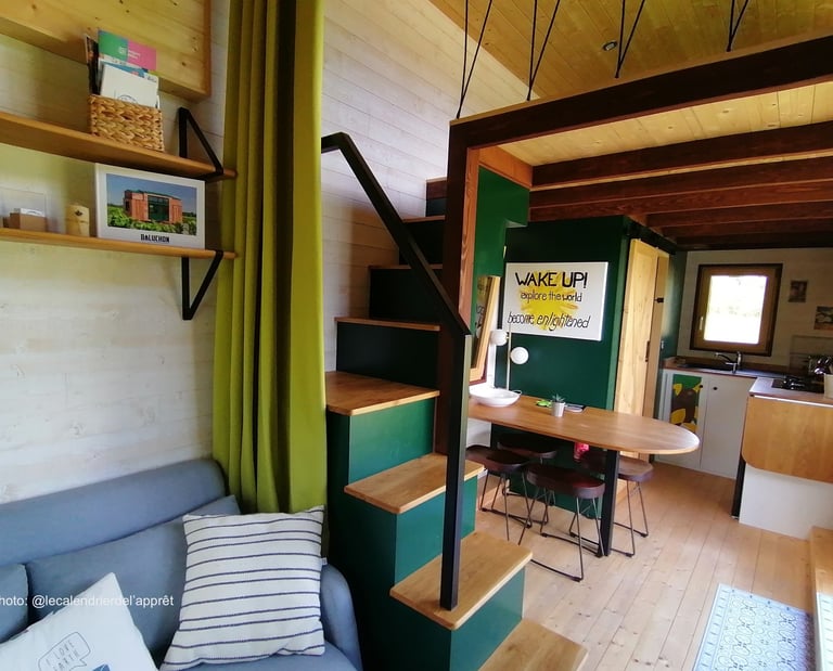 Tiny house interieur salon La Tiny Kiwi  
