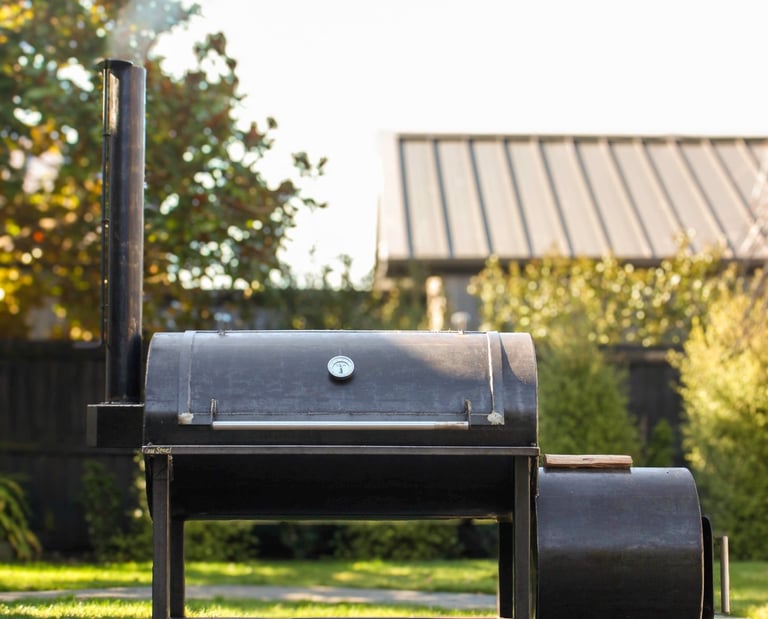 large offset smoker that was custom made by rawsteelco