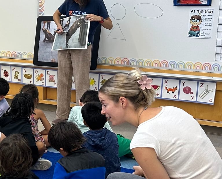 docent teaching a lesson