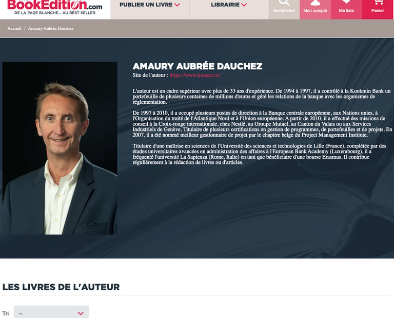 the screenshot of Aubree Dauchez's The Book Edition's author page