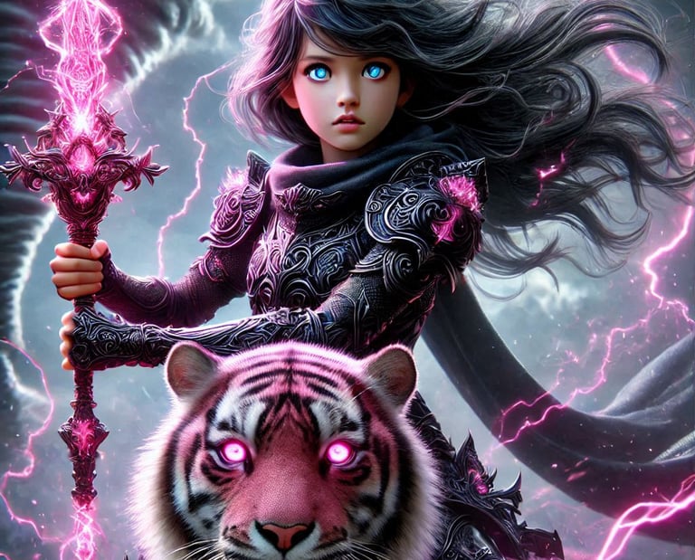 Alaya Storm Bringer – leader of the Dragon Warriors of Harmonya wielding the pink sword Zulfeer