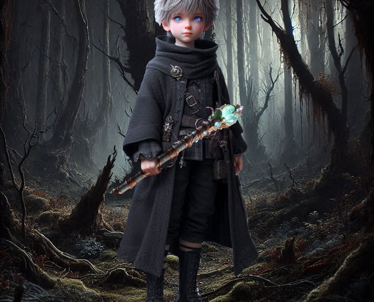 Daniyal Aetherion the Enchanter – great sorcerer of Harmonya holding the Staff of Merrylin