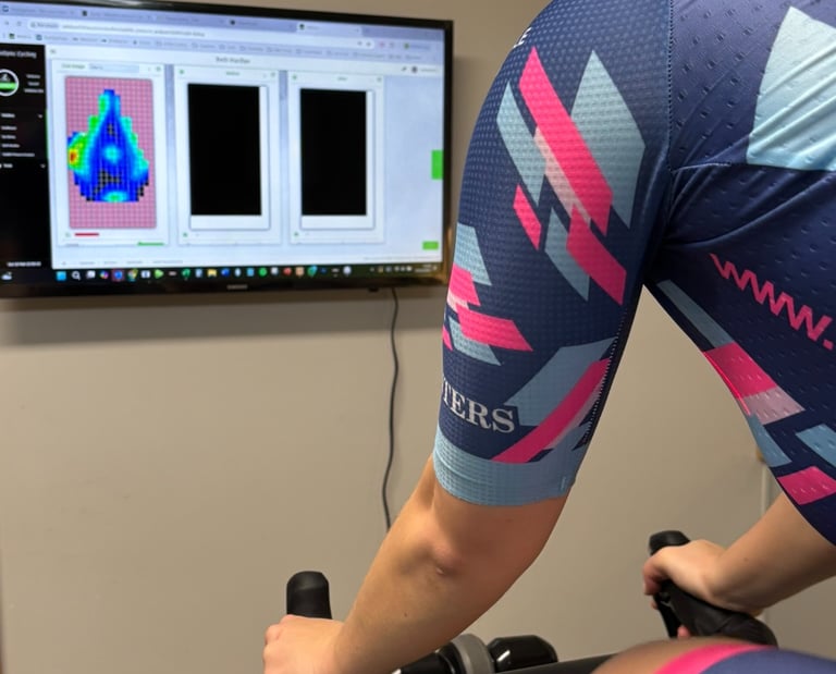 A screen showing saddle pressure mapping
