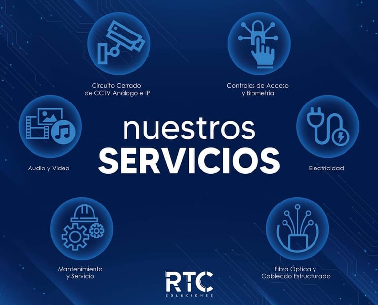 Imagen que muestra los servicios que ofrece RTC Soluciones
