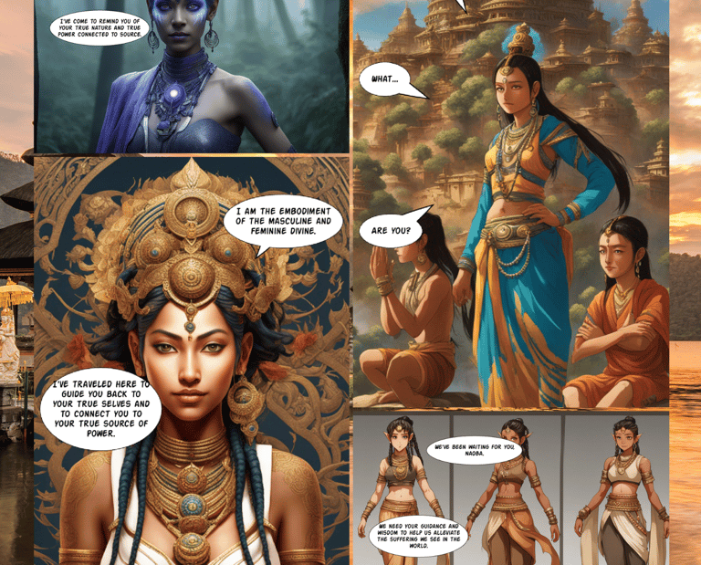 a comic strip of a future primitive being with supersonic powers