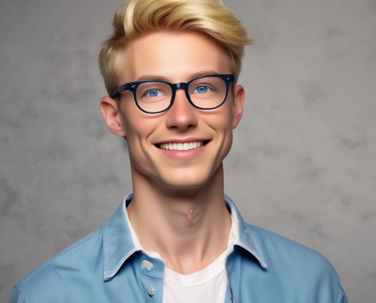 man standing near white wall