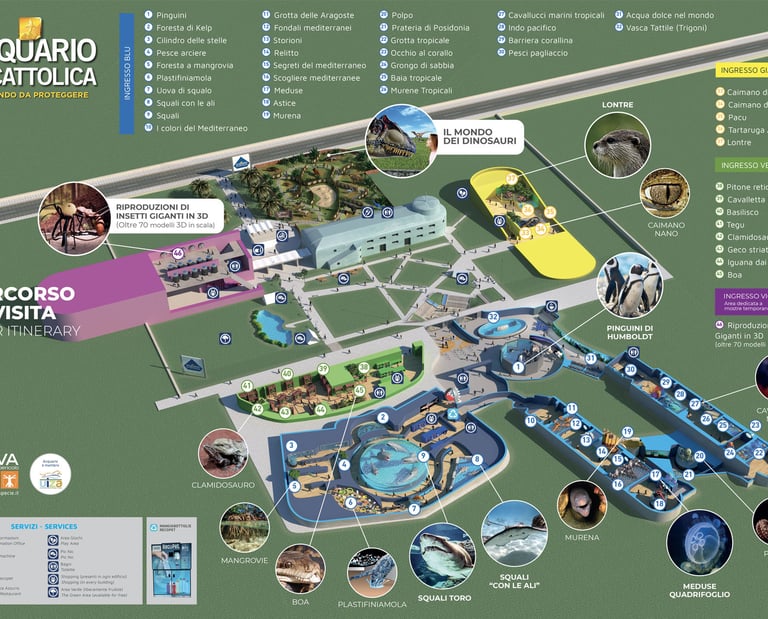 mappa Parco Acquatico Cattolica, cultura, intrattenimento in Romagna