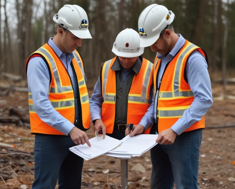 three men consulting