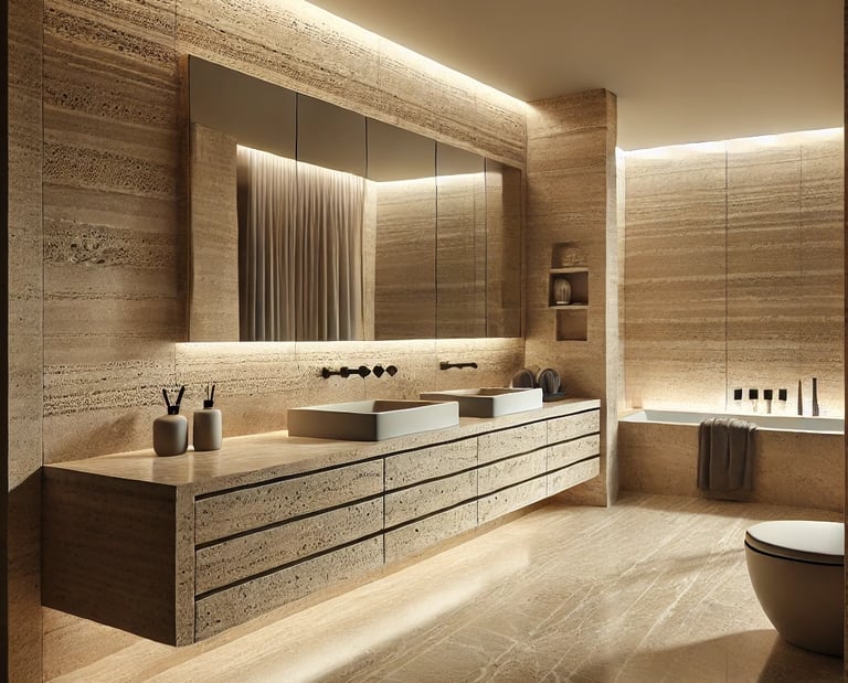 Travertine tiles for bathroom light classic Italian natural stone