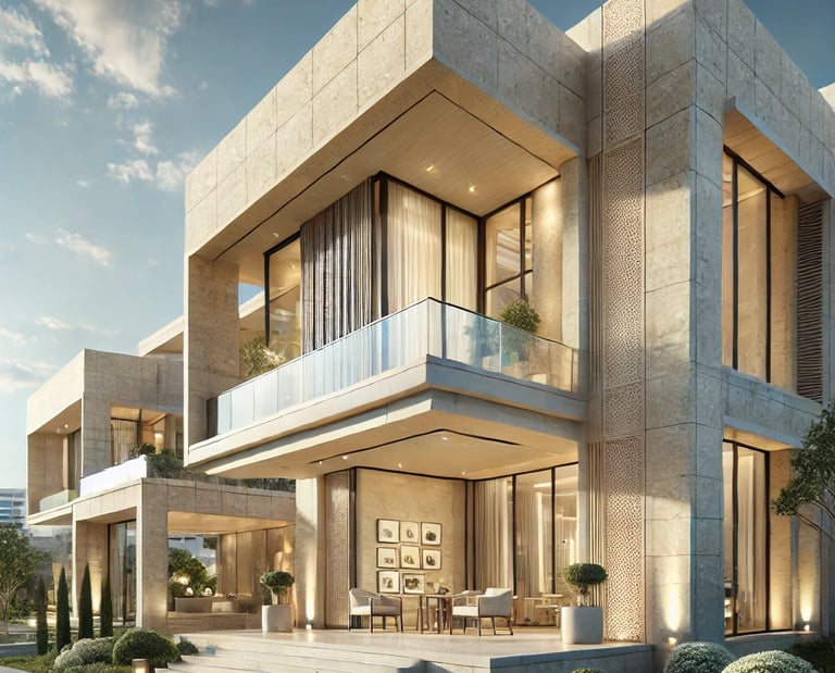 Travertine panels for facades light cream natural stone design