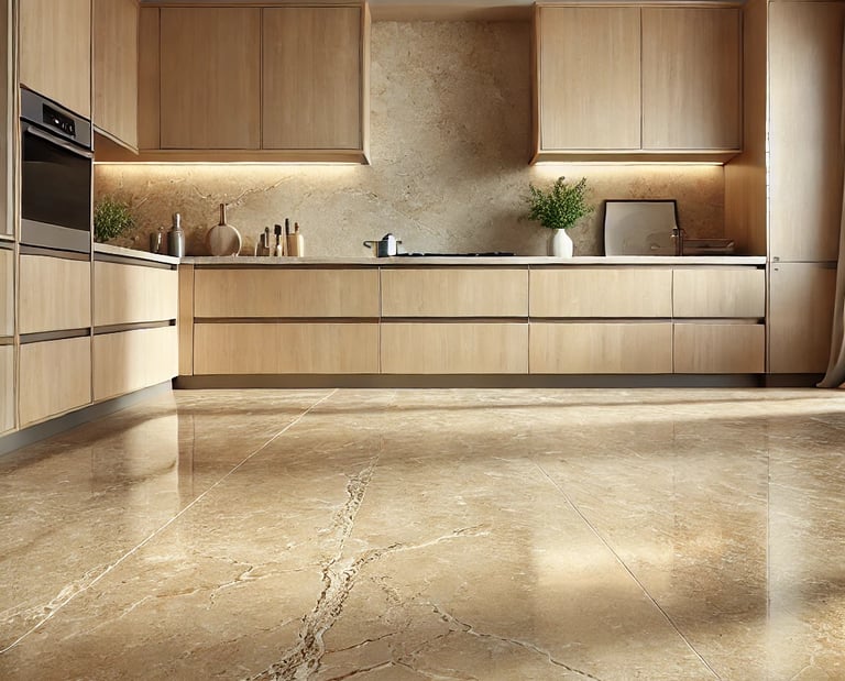 Travertine tiles in the kitchen classic light natural stone luxury Italian