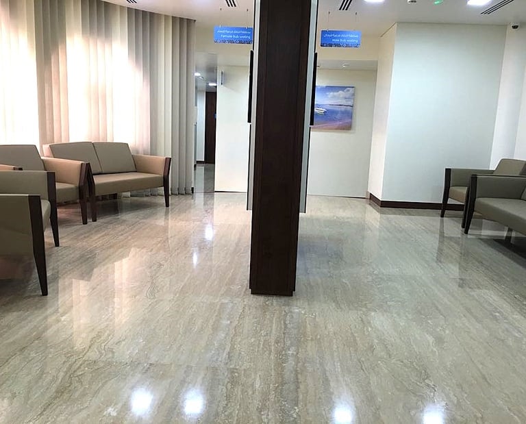 Travertine in the living room, classic Italian travertine flooring