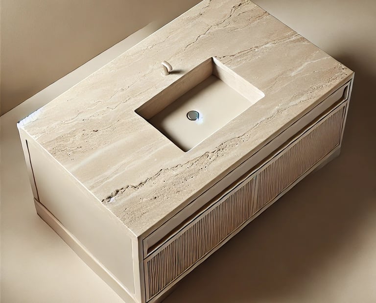 Travertine washbasin, Italian stone washbasin
