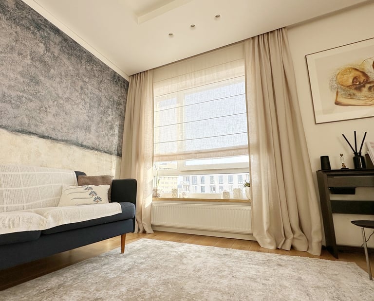 natūralaus lino užuolaidos