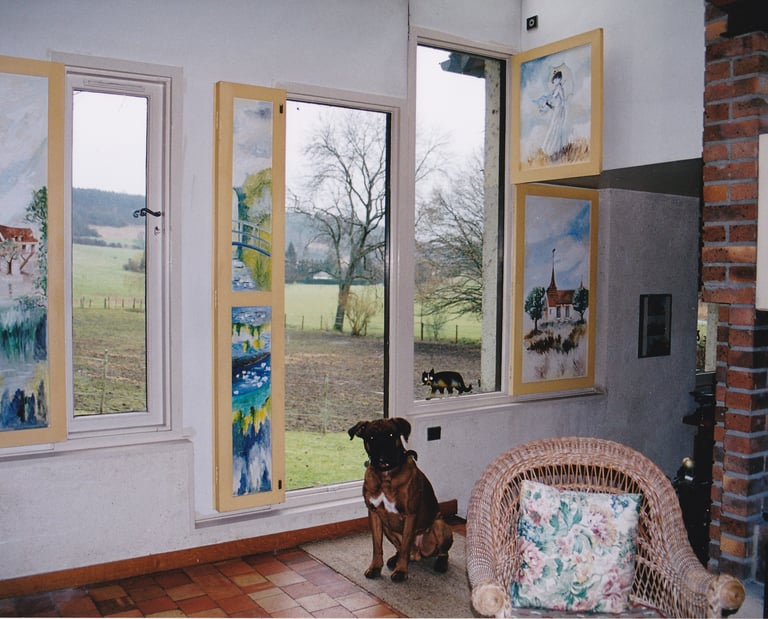 Peintures sur volets intérieurs réalisées par France CRUSE.