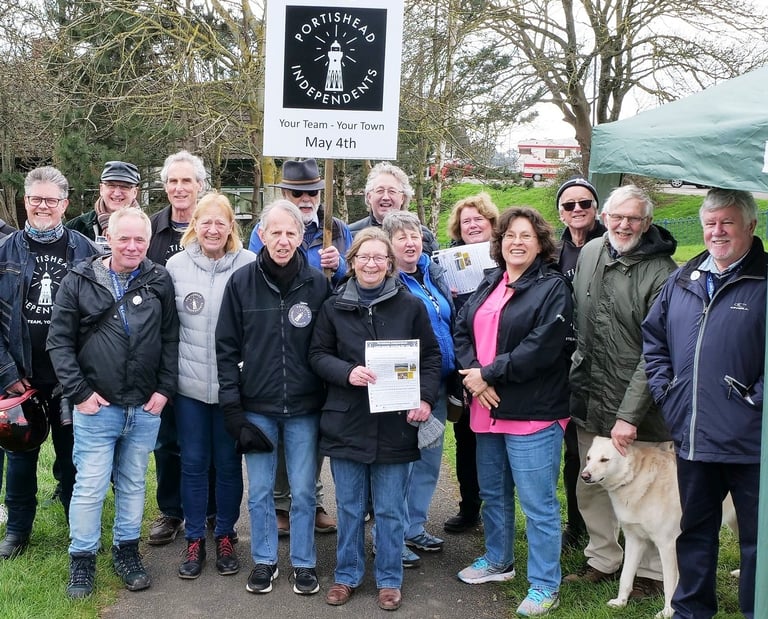 Portishead Independents supporters at the Lakegrounds