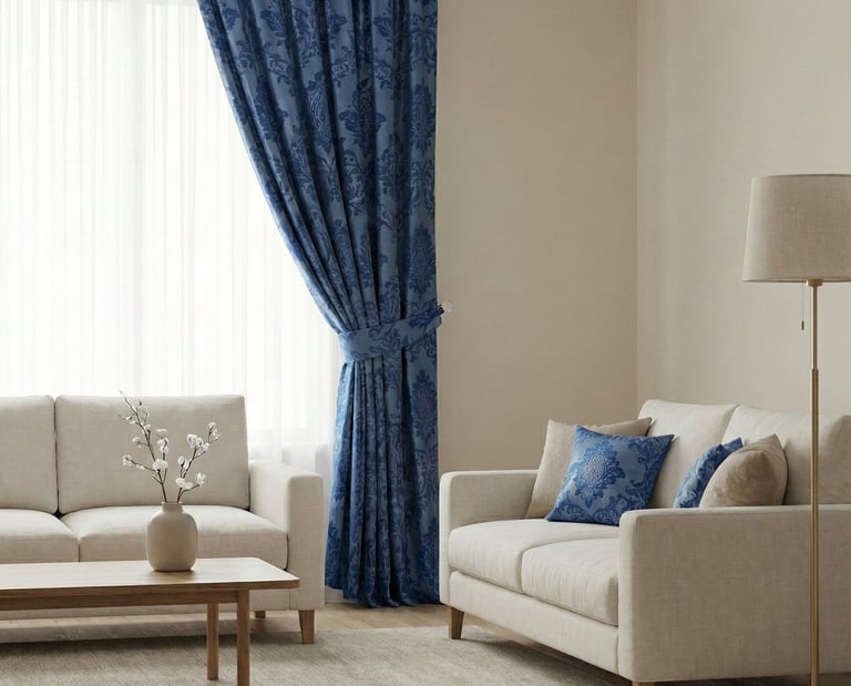 damask fon perde, damask desenli perde, fon perde, desenli fon perde, desenli tül perde