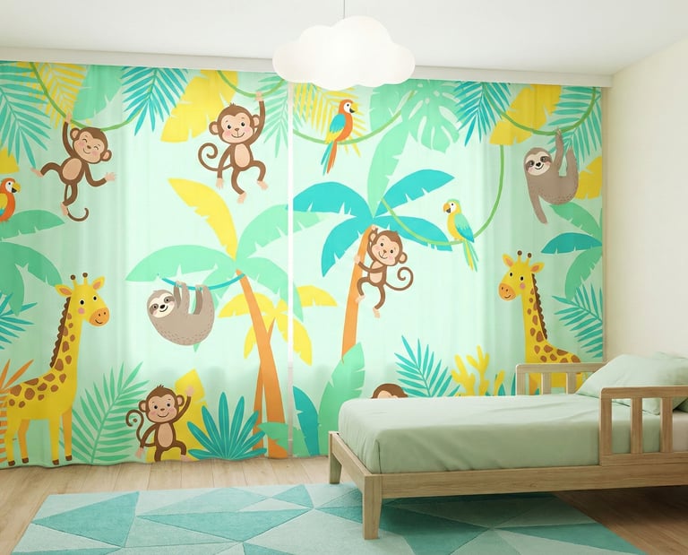 dijital baskı perde, dijital baskı fon perde, çocuk odası perdesi, baskılı fon, baskılı perde