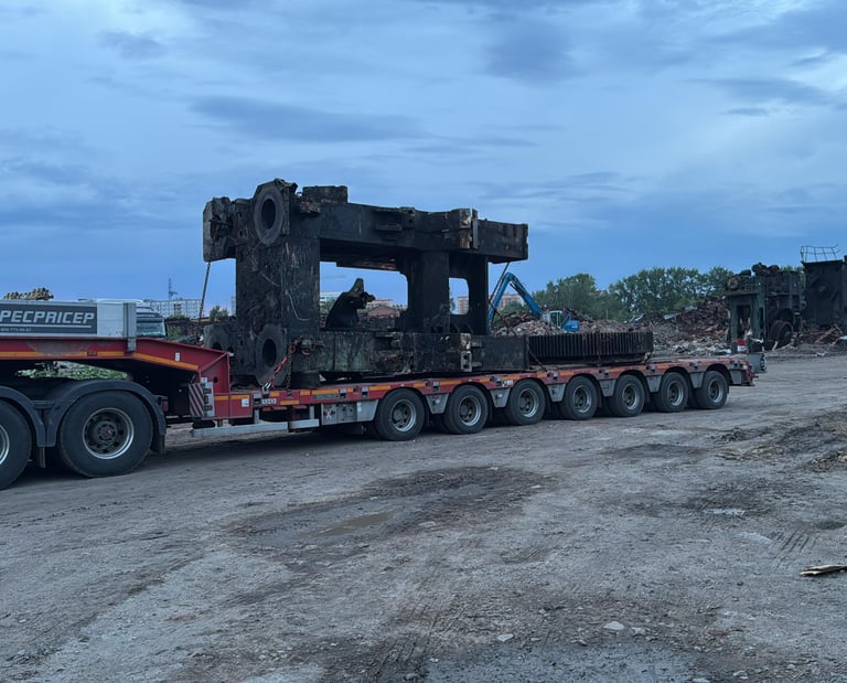 Hot forging press transported as heavy equipment shipment to India