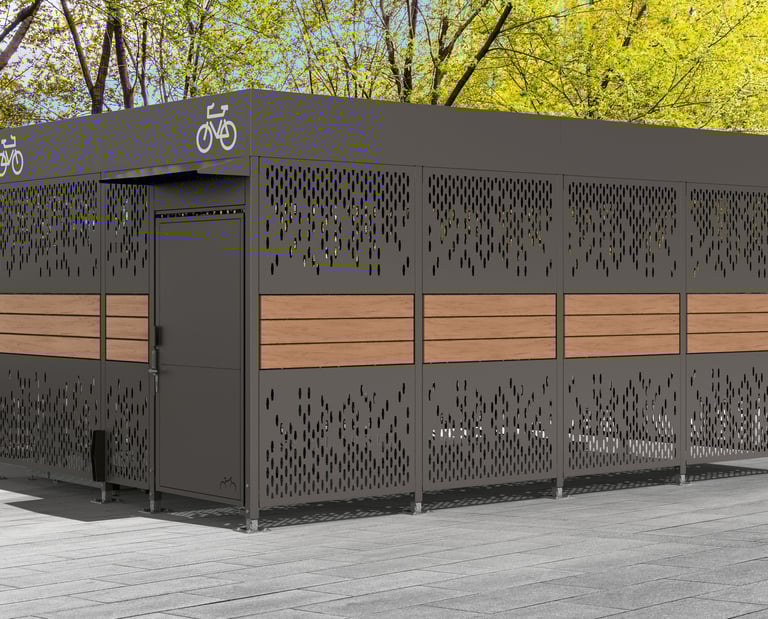 Mobiliario urbano sostenible para aparcamiento de bicicletas en espacio público