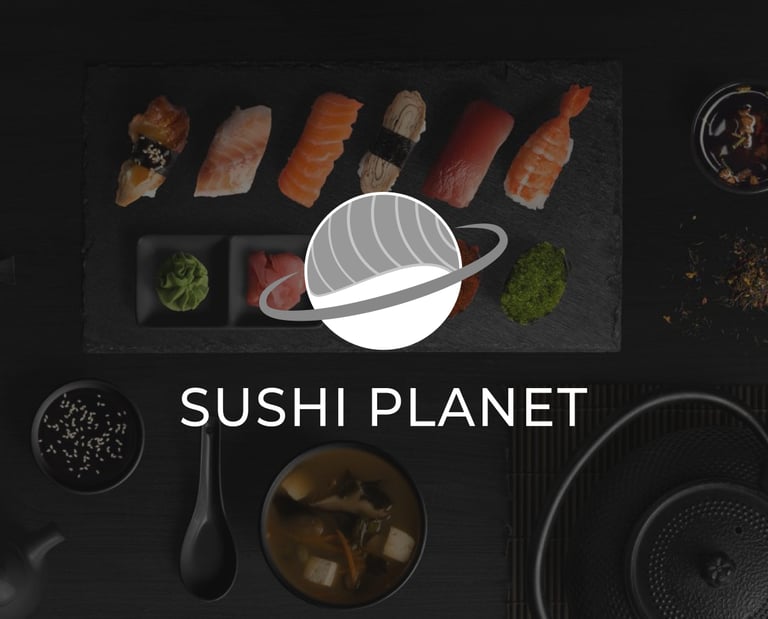 Sushi Planet logotype branding marque 