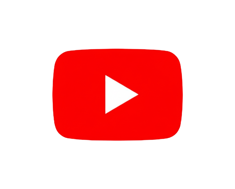 Official YouTube red play button logo icon centered on a solid black background.