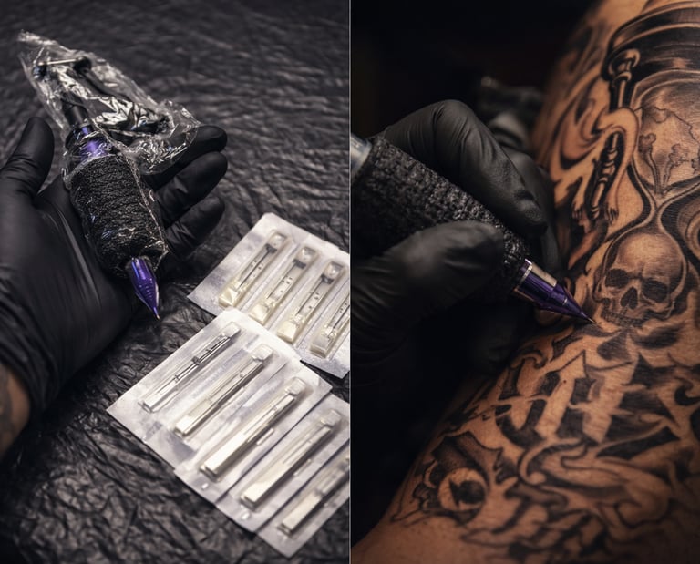 Tattoo artist working at Krossinks
