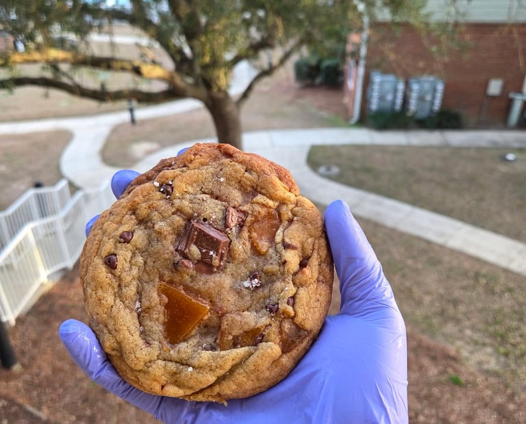 Salted caramel chocolate chunk cookie