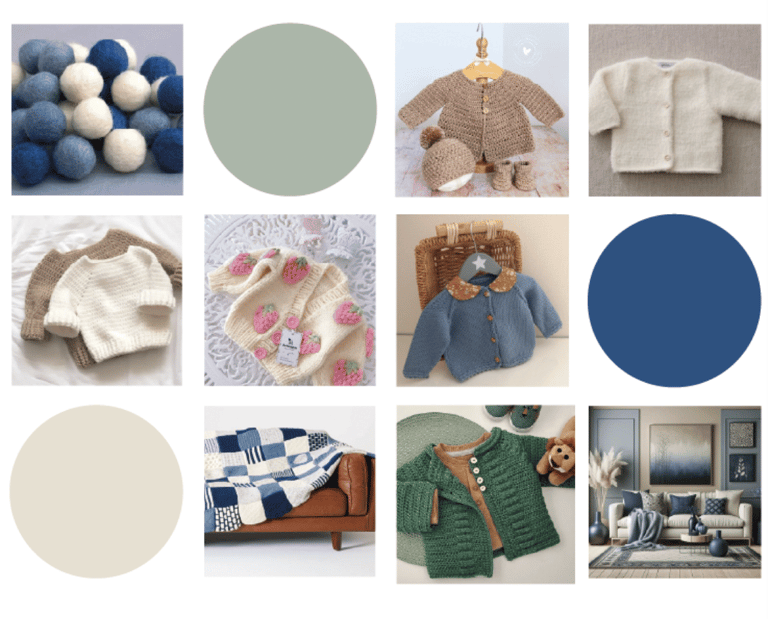 moodboard la p'tite lily. différents éléments visuels recréant l'ambiance cherchée