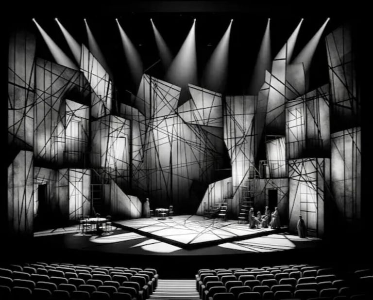 Stage Lighting and visuals with spot lights and video projection mapping