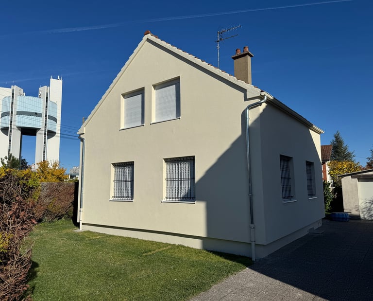 chantier fini d'une ITE et d'un ravalement de façade sur une maison individuelle a Troyes